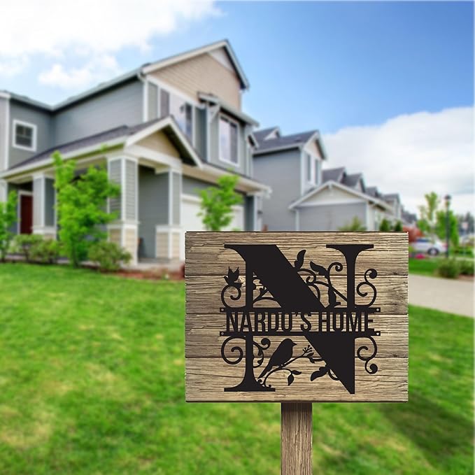 Custom Last Name Signs for Home, Personalized Family Name Sign, Split Letter Monogram Wall Decor, Porch/Front Door Art, Personalized Housewarming/Anniversary/Wedding Gifts