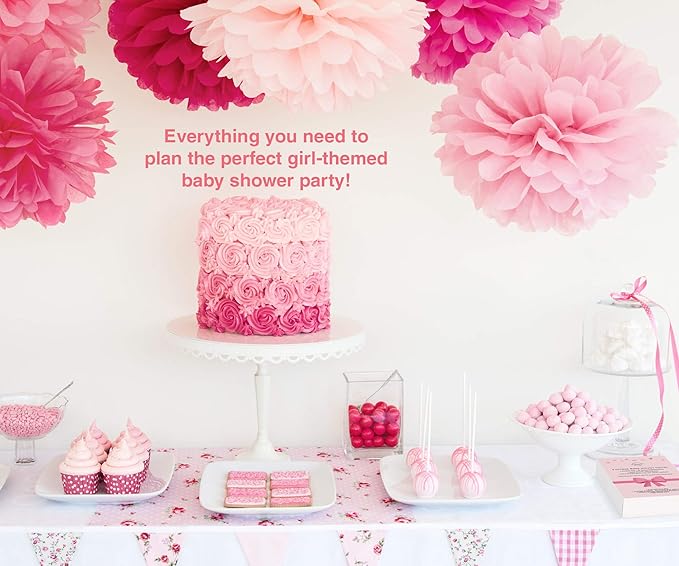 Dessie Baby Shower Games for Girls - Ultimate BabyShower Set - 9 Unique Girl Baby Shower Games, 100 Mini Clothespins, 100 Mini Acrylic Pacifiers, 25 Pens