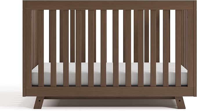 Storkcraft Beckett 3-in-1 Convertible Crib (Hazelnut) – GREENGUARD Gold Certified, Fits Standard Crib Mattress, Converts to Toddler Bed and Daybed, 4 Adjustable Mattress Heights, Grow-with-Me Design