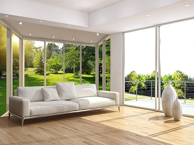 3D Window View Wall Mural Garden Green Trees Forest Wallpapers for Bedroom Living Room Tv Background(Not Peel n' Stick)