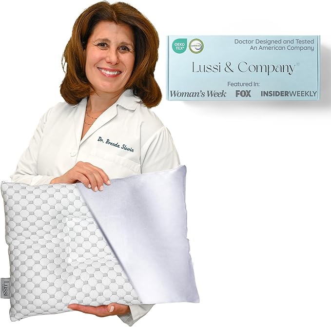 Lussi & Company Toddler Pillow 2 Year Old-13x19 Toddler Pillow - Pillow Protector-Toddler Pillows for Sleeping-Kids Pillow-Travel Pillows-Ergonomic Pillows for Kids-Patent Pending (Silver)