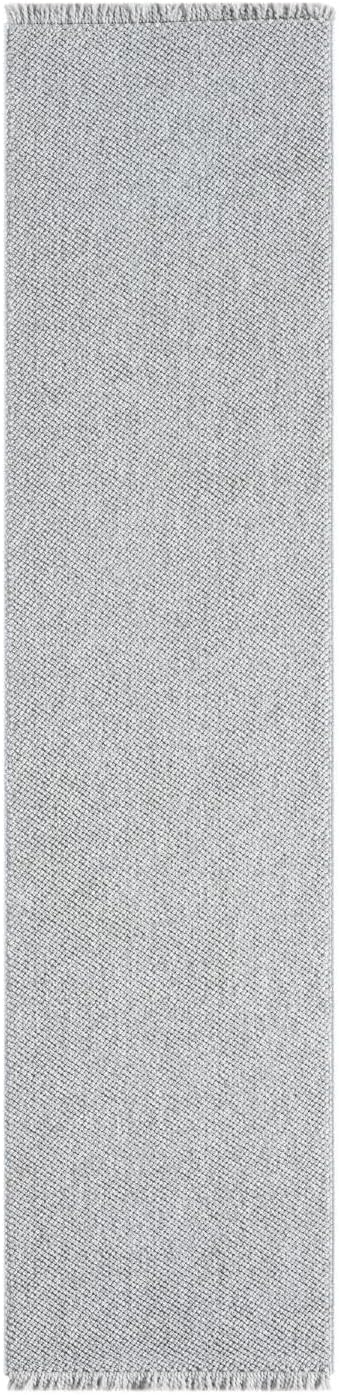 LUXE WEAVERS Solid Machine Woven Gray 2x8 Area Rug, Indoor Stain-Resistant Carpet