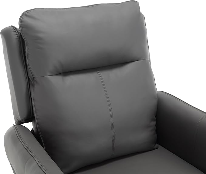MINCETA Power Recliner Chairs,Modern Upholstered 270 Swivel Nursery Rocker Glider Recliner for Living Room,Set of 2,PU Leather in Gray