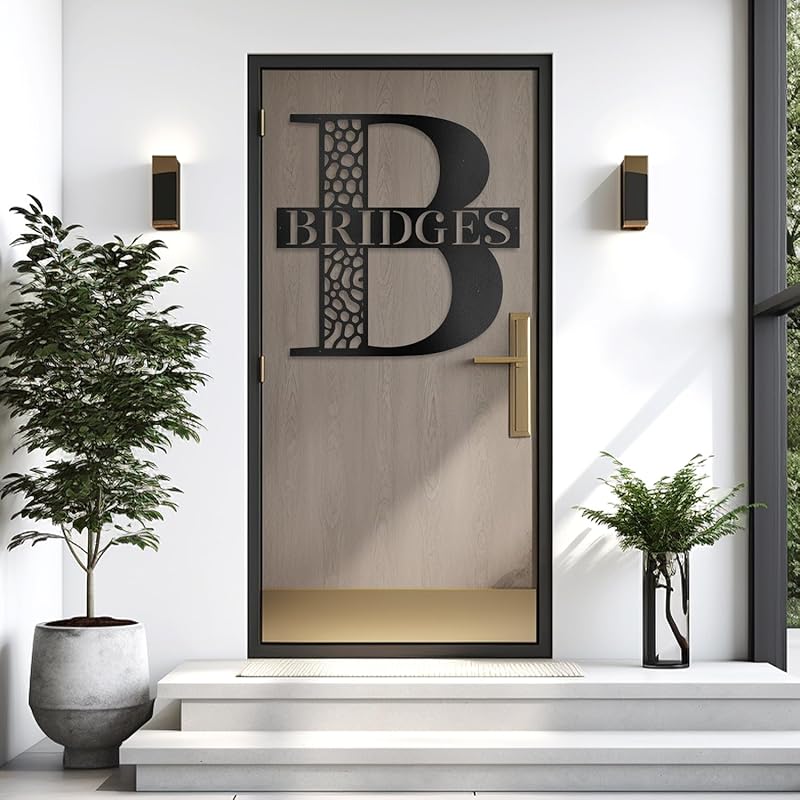 Custom Metal Signs Metal Name Sign Metal Wall Art Split Letter Monogram Wall Decor Metal Wall Art Last Name Sign Family Name Sign