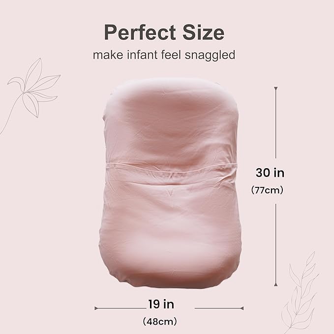 CooCooBaby Infant Lounger, Baby Nest Cover for Baby Girls & Boys, Newborn Essentials for Baby 0-12 Months, 100% Cotton Breathable (Mistyrose)