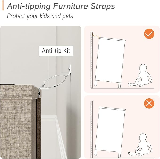 WAMPAT 3-Drawer Kids Dresser for Bedroom, Modern Small Chest of Drawers with Gold Knobs, 35 Inch Wide Linen Printed Finish Wood Children Dresser for Baby Room, Nursery, Living Room, Dark Beige