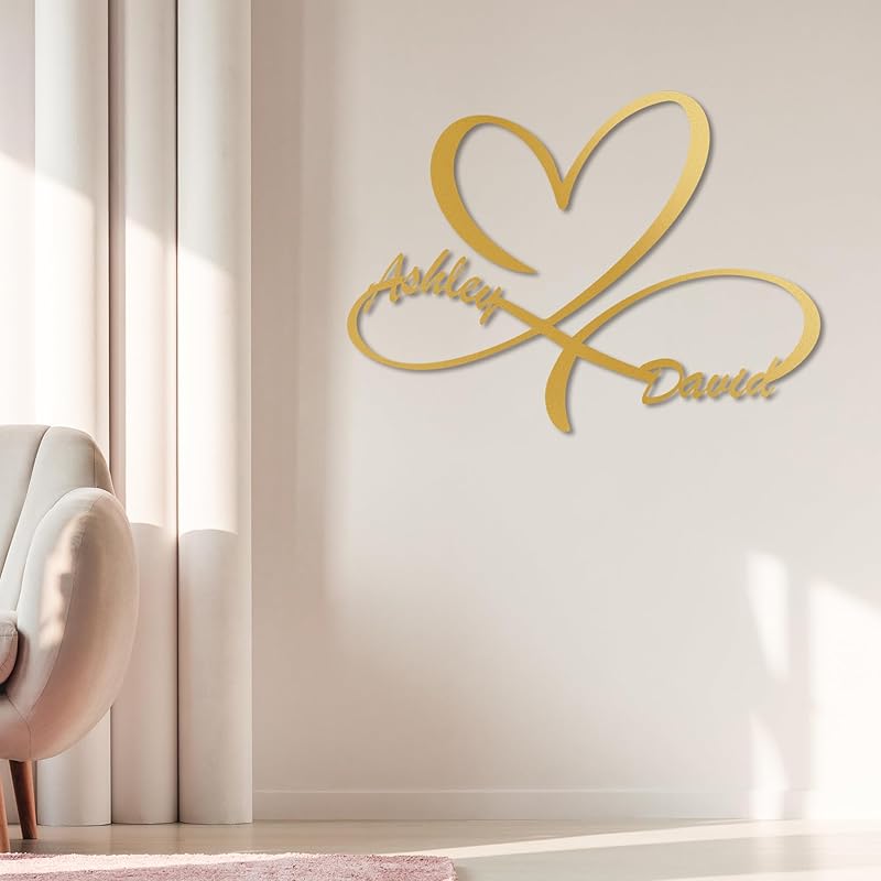 Custom Infinity Sign for Couples Metal Wall Art Personalized Valentines Day Decorations Wedding Gifts Custom Metal Signs First Names S Bridal Shower Gifts Bedroom Decor for Couples