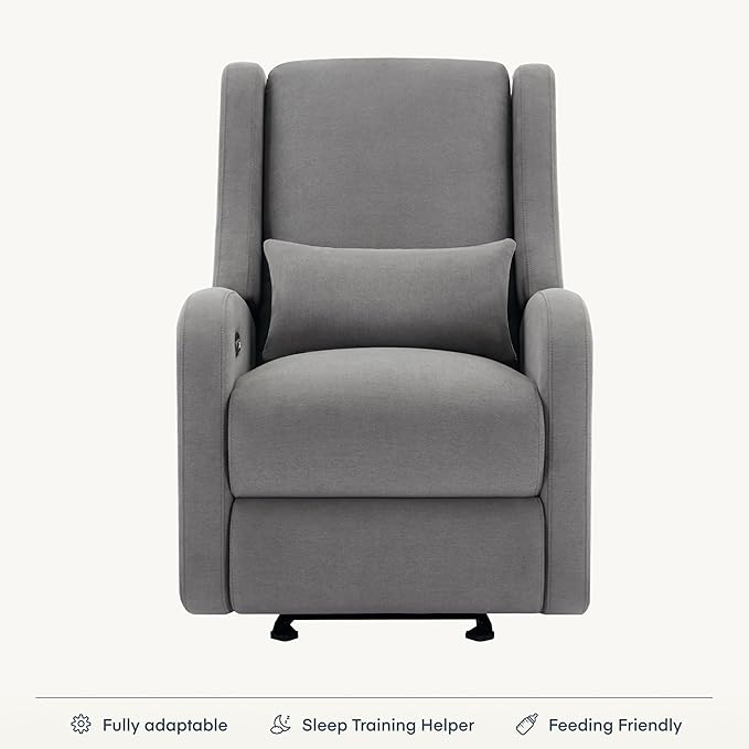Nurture& The Wingback – Power Reclining Glider for Nursery – Ergonomic Chair with Stain-Resistant Fabric & Built-in Charging Port – Modern Baby Room Essential
