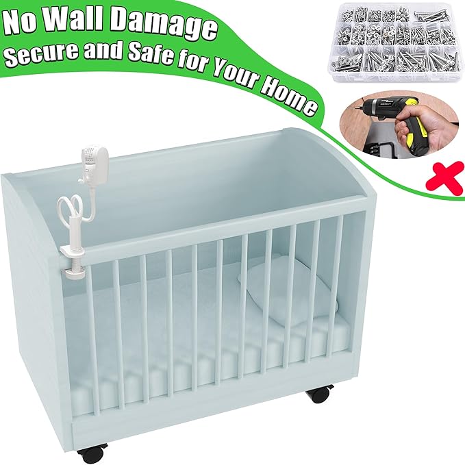 Upgraded Stronger Baby Monitor Mount for VTech New VM901, VM928HD, VM919HD, VM5463 Cameras, 31.5” Flexible Holder Stand for Crib, Shelves, or Furniture - No Tools or Wall Damage