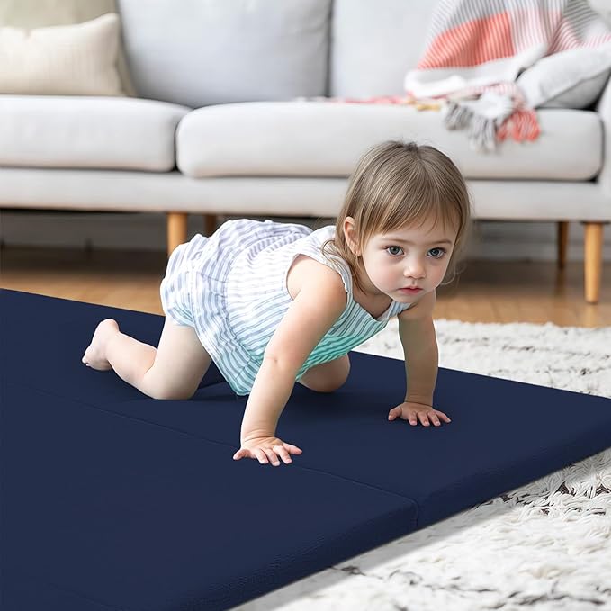 MeMoreCool Kids Floor Futon Mattress, Play Mat Muscle Mat Large 6x4 FT, Thicken Foam Tatami Mattress for Children Play Area, Foldable Sleeping Crawling Pad for Playroom