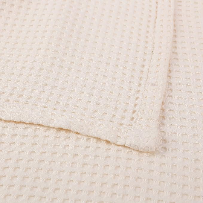 36” X 40” Inches Cooling Baby Waffle Weave Blanket, Ultra-Soft Lightweight Receiving Blanket for Newborn, Breathable Comfortable Baby Swaddle Blanket for Boys and Girls(Natural)