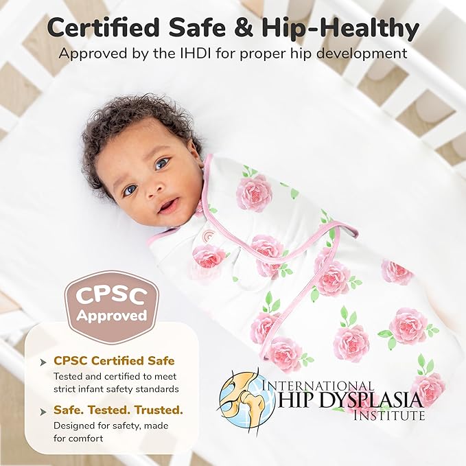 Mama Cheetah Baby Swaddle Sack 3-6 Month, Organic Cotton Swaddling Sleep Sack, Infant Swaddle Blanket Size Large, Swaddle Wrap, Easy Swaddles for Girl, 3-Pack