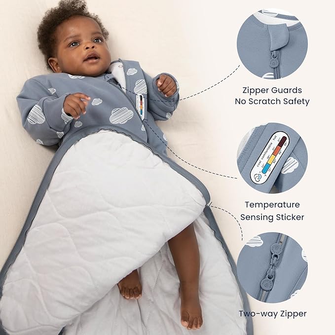 kaiya baby Unisex Sleeping Bag for Babies and Toddlers 2.5 Tog Sleep Sack, Long Sleeve Sleep Sack, Wearable Blanket Baby
