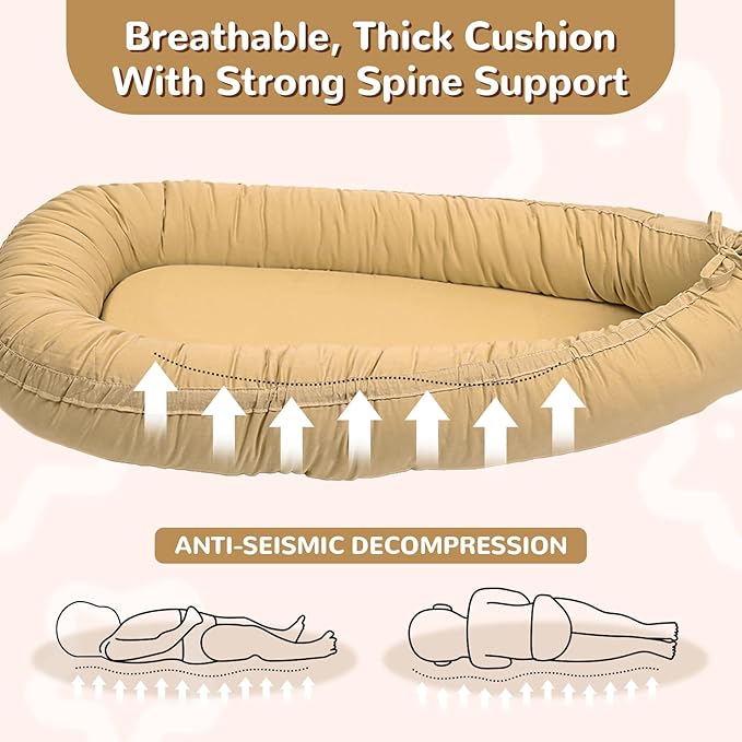 Baby Lounger, Infant Lounger for Newborn,Portable Baby Nest Cover Breathable & Soft, Newborn Essentials