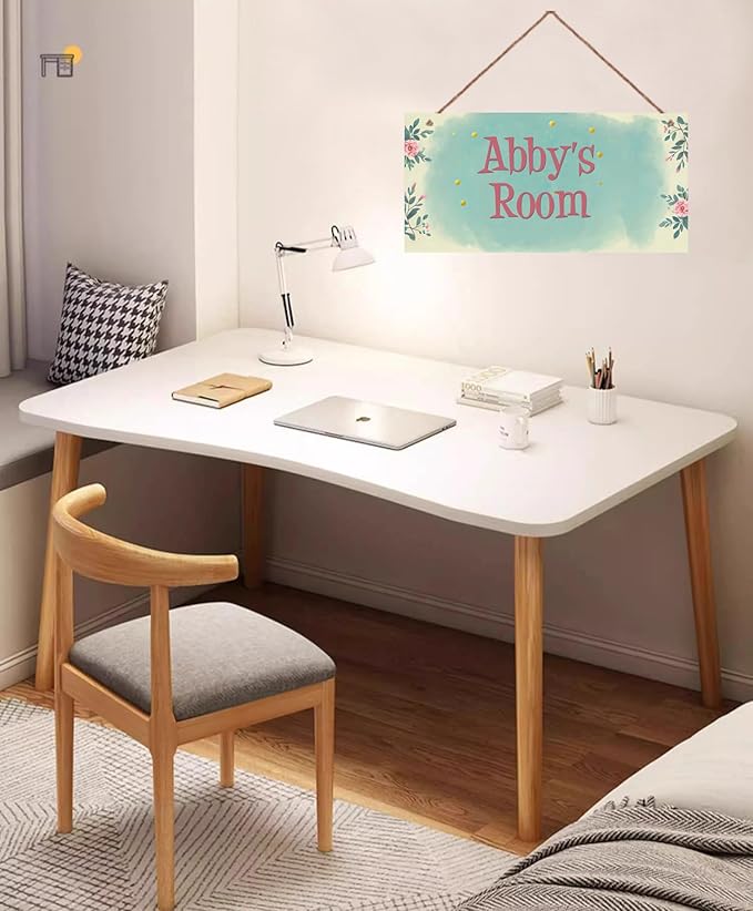 Personalized Flowers Sign Wall Art Décor For Kids Room Custom Name Door Decor, Flowers Floral Nursery Art Plate For Girls Room Boys Bedroom Garden