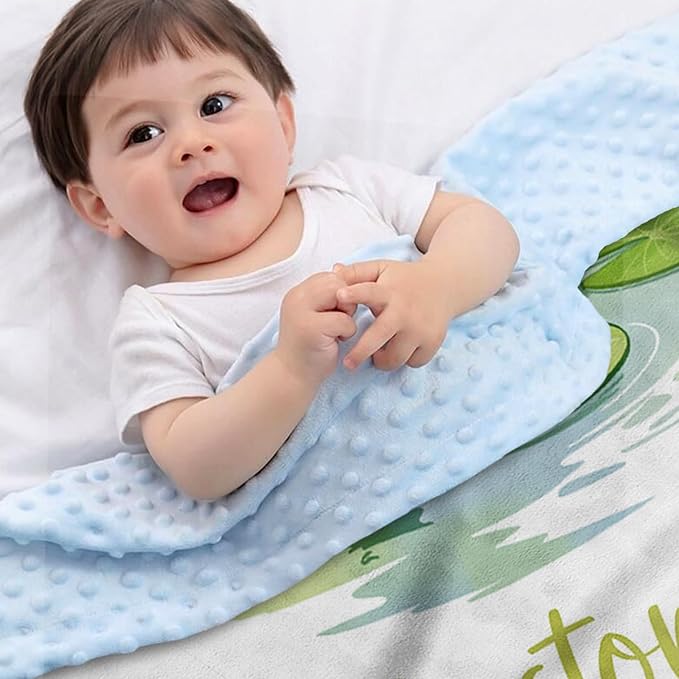 Personalized Baby Blanket with Name – Duck Theme Soft Receiving Blanket for Newborn Boys, Custom, Rustic Nursery Decor for Toddlers
