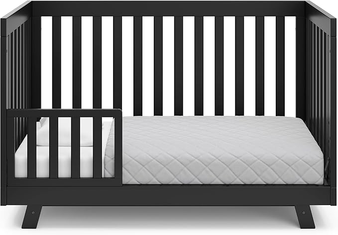 Storkcraft Beckett Convertible Crib (Black) – Converts from Baby Crib to Toddler Bed and Daybed, Fits Standard Full-Size Crib Mattress, Adjustable Mattress Support Base