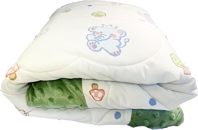 Cuite Pumpkin Baby Toddler Bed Comforter, Down Alternative Toddler Comforter All Season,Quilted Toddler Blanket for Daycare,Baby Crib Quilt for Boys and Girls,(47x 59 Green)