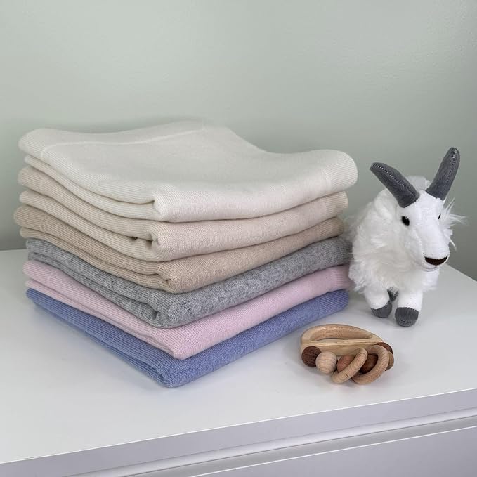 Jet&Bo BABY 100% Cashmere Baby Blanket Luxe Knit Design in Brown Sugar - 32" x 40" - Ultra Soft, Hypoallergenic & Temperature Regulating - Gift Box and Card Included