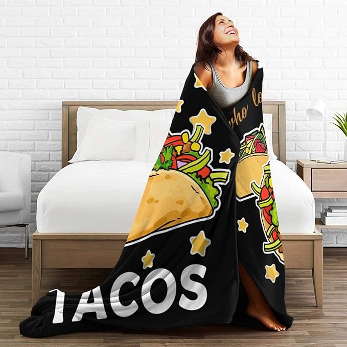 Taco Blanket for Girls Just Girl Who Loves Tacos Throw Blanket Soft Cozy Warm Fuzzy Fleece Tacos Food Bedroom Decor Blanket Gifts for Kids Women Men Adults Couch Sofa Bedding 60"X50"