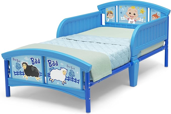 Delta Children Plastic Toddler Bed, Plastic/Steel, CoComelon