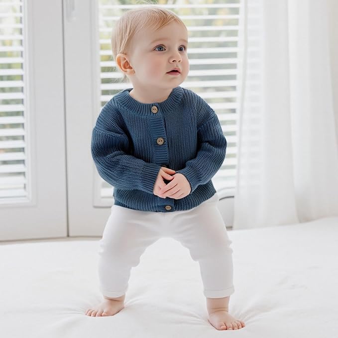 Newborn Baby Boy Girl Knit Sweater Cardigan Winter Warm Button Down Sweatshirt Top Outfit Cute Infant Fall Clothes