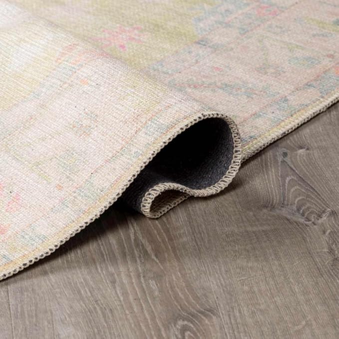 BoutiqueRugs Blush & Light Pink Collection Bozkurt Bohemian Oriental Medallion Area Rug - Traditional Floral Carpet for Hallway, Kitchen - Blush, Pale Pink, Cream, Sage - 2'7" x 10' Runner