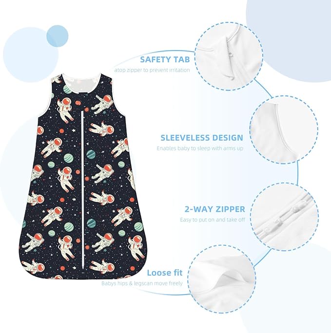 Baby Sleep Sack Sleeveless Sleeping Bag Wearable Blanket Soft Breathable Toddler Sleep Bag Colorful Dinosaur
