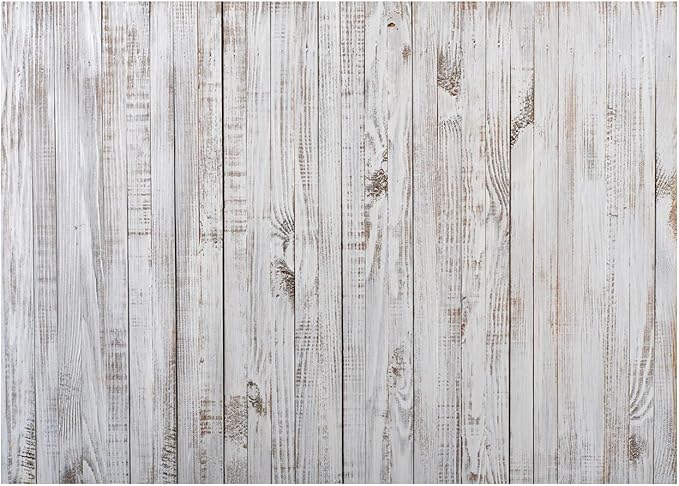 WOLADA 8x6FT Vintage Wood Backdrop Retro Rustic White Gray Wooden Floor Backdrops for Photography Kids Adult Photo Booth Video Shoot Vinyl Studio Prop 11890