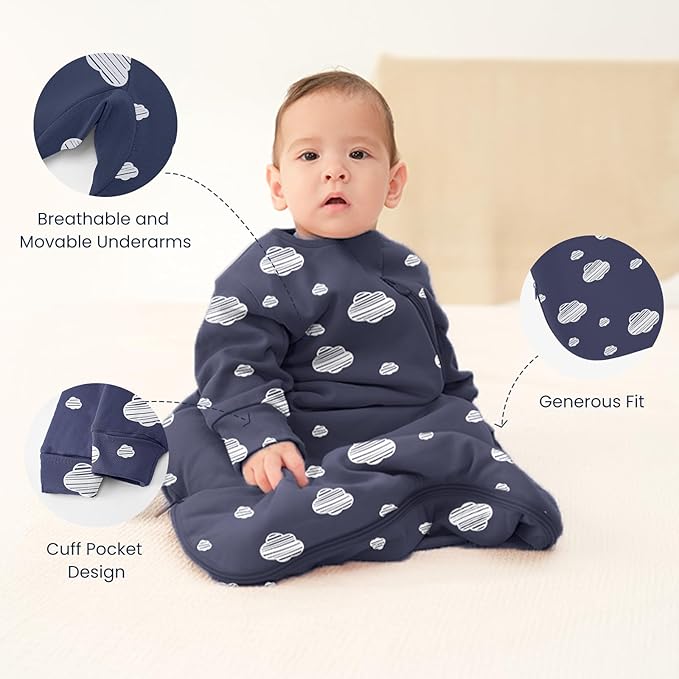 kaiya baby Unisex Sleeping Bag for Babies and Toddlers 2.5 Tog Sleep Sack, Long Sleeve Sleep Sack, Wearable Blanket Baby