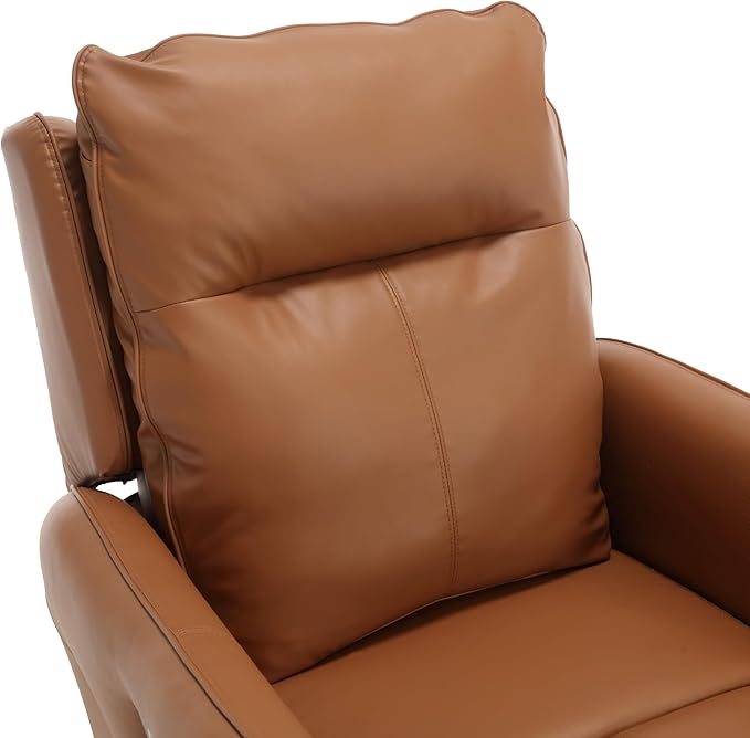 MINCETA Power Recliner Chairs,Modern Upholstered 270 Swivel Nursery Rocker Glider Recliner for Living Room,Set of 2,PU Leather in Brown