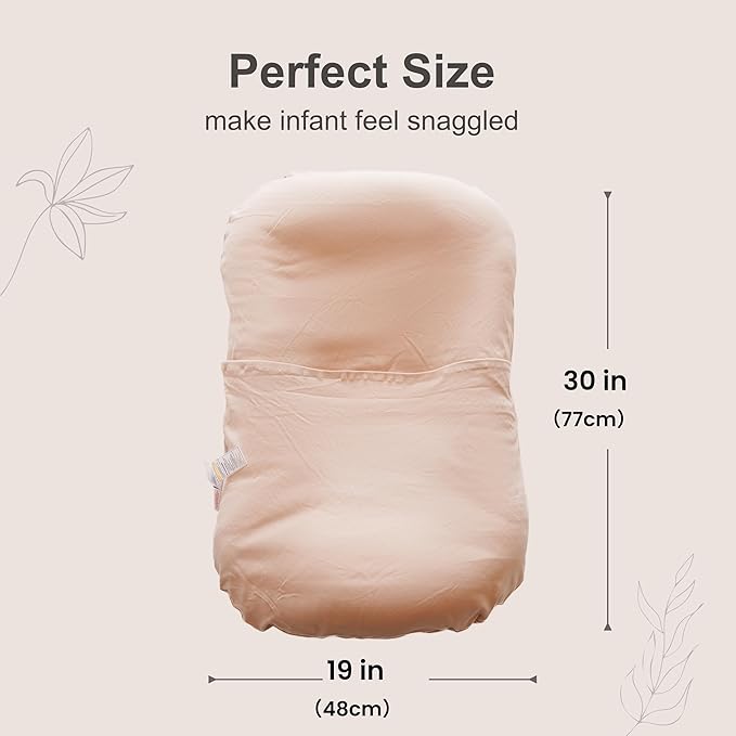 CooCooBaby Infant Lounger, Baby Nest Cover for Baby Girls & Boys, Newborn Essentials for Baby 0-12 Months, 100% Cotton Breathable (DustyRose)