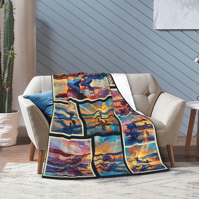 Airplane Blanket Aircraft Plane Throw Blanket Flannel Stuff Merch Cozy Decor Fleece Plush Fuzzy Warm Soft Lightweight Bedding Gifts for Pilots Women Men Girl Boy Couch 50"X40"