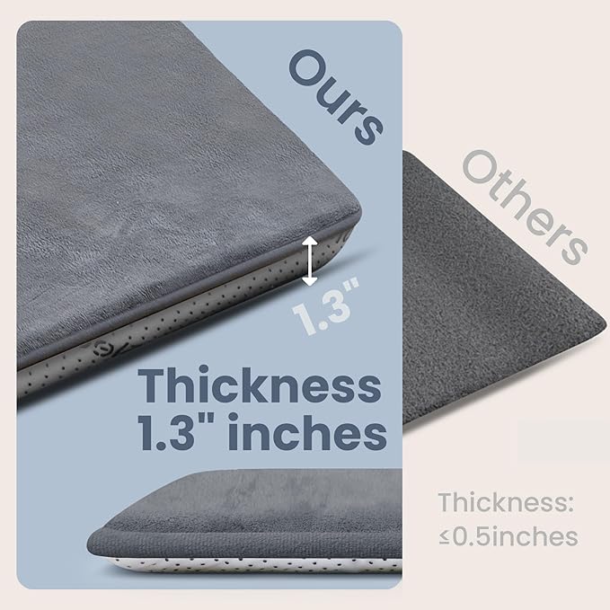 Baby Play Mat for Floor,1.3" Thick Elasti-Foam 50"×74" Playpen Mat for Tummy Time,Water Repellent Soft Coral Velvet for Toddler,Infant,Kids,Non-Slip Backing Safe for Crawling(Dark Grey)