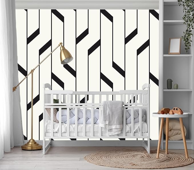 XMPMBM-Black Textured backsplash Large Decorative Geometrical Wallpaper Bedroom Bathroom Wall Mural- W 88" X H 59"（36 Square Foot）