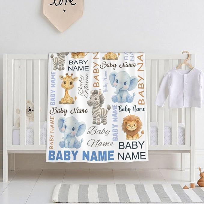 Ship Next Day Custom Name Blanket,Personalized Baby Blankets for Kids, Ultra-Soft Cozy Flannel Blankets, Customized Gifts for Boys & Girls Kids Teenagers.