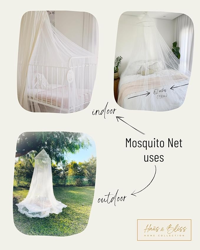 Haüs & Bliss Bed Canopy for Princess - Bed Curtain for Kids - Playing Tent - Hanging Tent for Bed - Reading Nook - Canopy for Bedroom Decoration - Mosquito net Included (White)