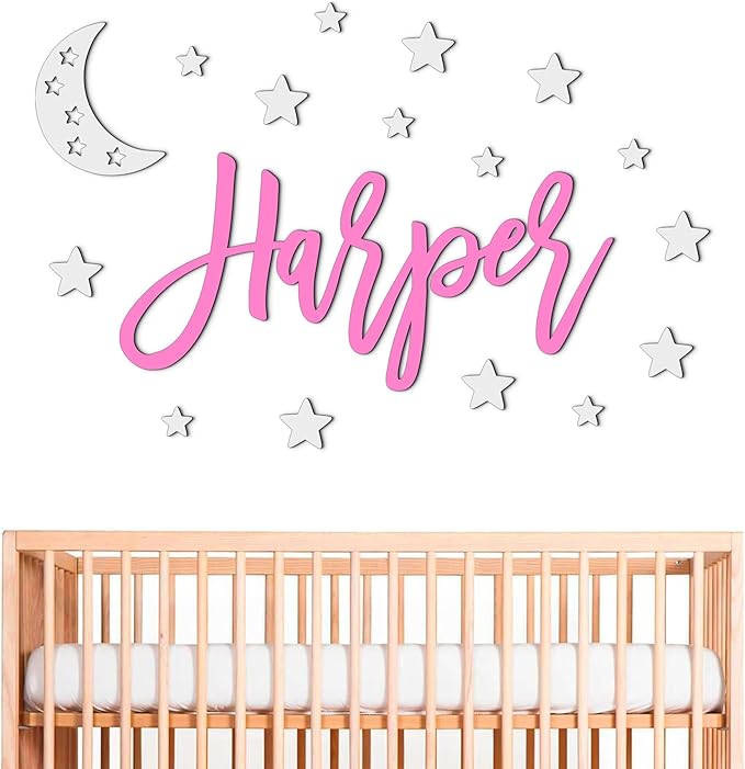 Personalized Custom Wood Name Sign with Decorative Wooden Shapes Nursery Name Sign, Personalized Baby Gifts Nursery Wall Decor Baby Name Sign Wooden Name Sign