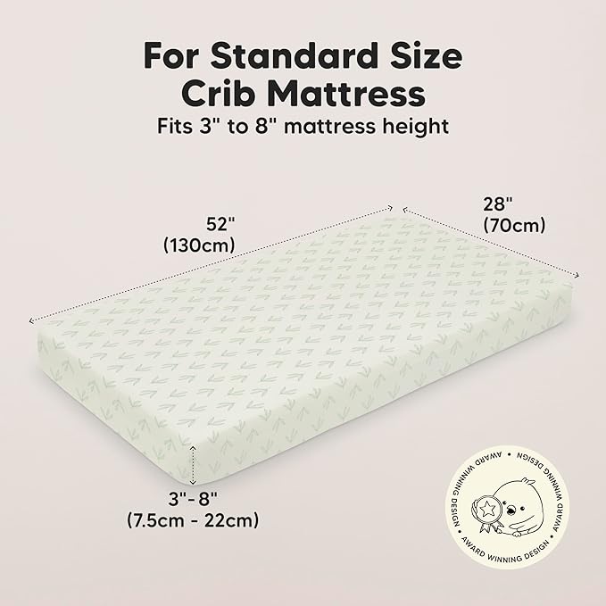 KeaBabies 2-Pack Baby Crib Sheets for Boys, Girls - 52x28 Viscose Derived from Bamboo Toddler Bed Sheets Neutral, Fitted Crib Mattress Cover for Standard Baby Bedding, Soft & Cozy (Fleur)