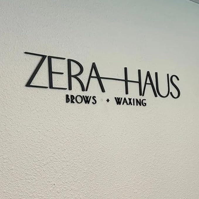Custom Black Acrylic Logo Sign for Business Salon or Office Wall Signage (Black)