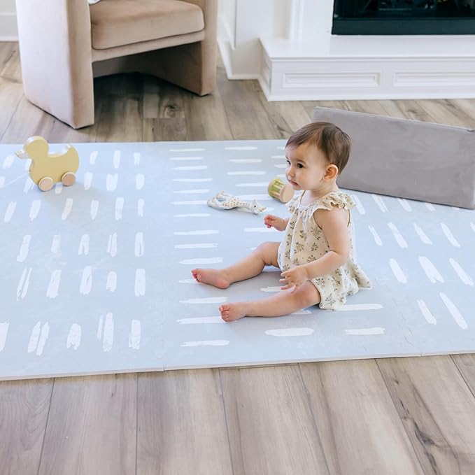 Baby Play Mat for Floor - Shoreline (4x6ft) - Premium EVA Foam Play Mat for Babies & Toddlers (Ages 0-5+) Non-Toxic Playmat for Tummy Time, Crawling & Playroom - Stylish & Comfortable