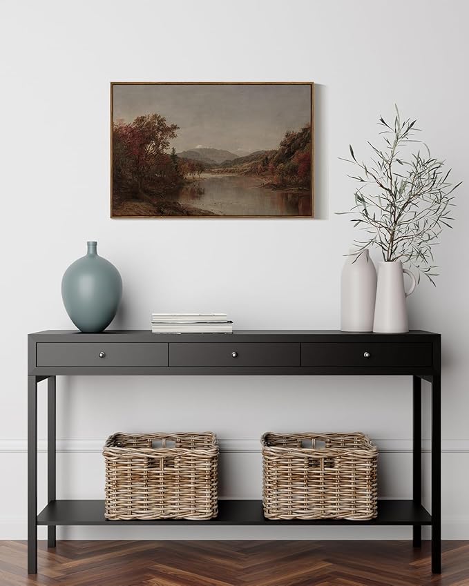 ARPEOTCY Vintage Framed Canvas Wall Art, 20x30 inch, Fall Large Landscape Wall Decor for Living Room, Rustic Painting for Bedroom, Framed Art Prints, for Office