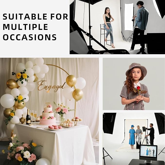 Ivory Backdrop,5x10FT Photo Backdrop for Photography Background Backdrops Curtain for Portraits Studio Photoshoot Party Screen Video Recording