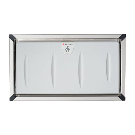 Foundations Classic Horizontal Mount Baby Diaper Changing Station for Commercial Restrooms, Recessed Design, Easy to Clean & Install, Meets All Safety Standards (5240259)