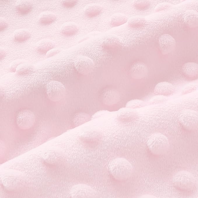 HOMRITAR Super Soft Baby Blanket for Girls, Elephant Print Minky Receiving Blanket for Newborn Nursery, Double Layer Dotted Backing Cozy Bed Throw, Pink, 30x40 Inch