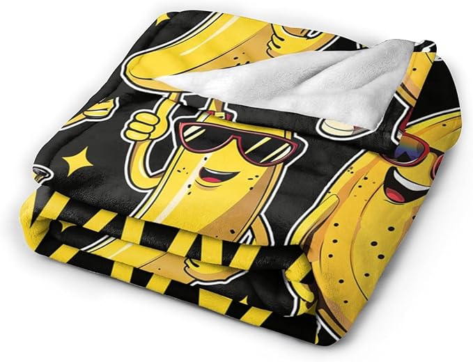 Banana Blanket Just A Girl Who Loves Bananas Throw Blanket Flannel Stuff Merch Cozy Decor Fleece Plush Fuzzy Warm Soft Lightweight Bedding Gifts for Women Men Girl Boy Couch 50"X40"