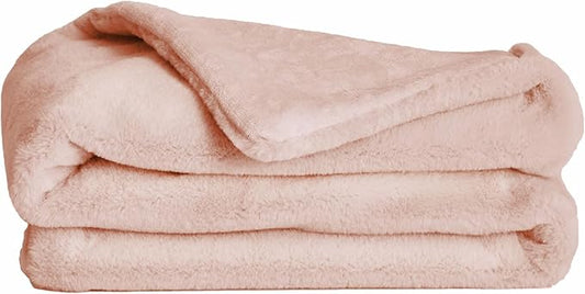 UnHide Lil’ Marsh - Faux Fur Blanket - Durable, Lightweight, Extra Soft Blanket - Machine Washable - Add a Layer of Softness to Any Bed, Couch, or Reading Chair - Rose Pink, X-Small (34” x 44”)