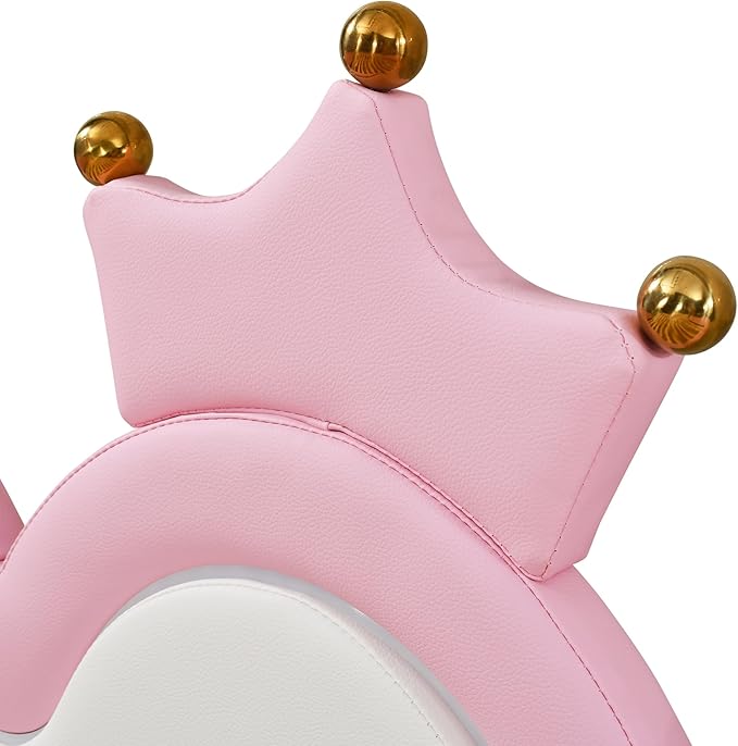 Twin Size Princess Extending Daybed with LED Lights for Kids Girls, Modern Upholstered Princess Daybed Frame with Crown Headboard, Pink Sleeper Sofa Bed for Bedroom, Guest, Study Room (Pink)