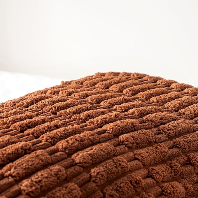 Fancy Homi 2 Packs Rust Long Body Lumbar Decorative Throw Pillow Covers 14x36 Inch for Bed Couch Bedroom Bench, Soft Corduroy Rectangle Solid Pillow Case, Terracotta Rustic Farmhouse Boho Decor