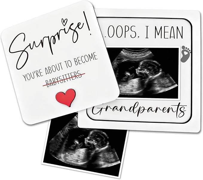 Pregnancy Announcement for Grandma Grandparents, Ultrasound Picture Frame Surprise Box, You're About to Become A Babysitter, Baby Coming Soon Announcement, Pregnancy Reveal Gifts to Grandparents